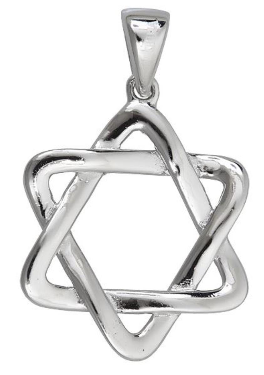 Sterling Silver Rhodium 12.00x25.00mm High Polished Star of David 18" Necklace