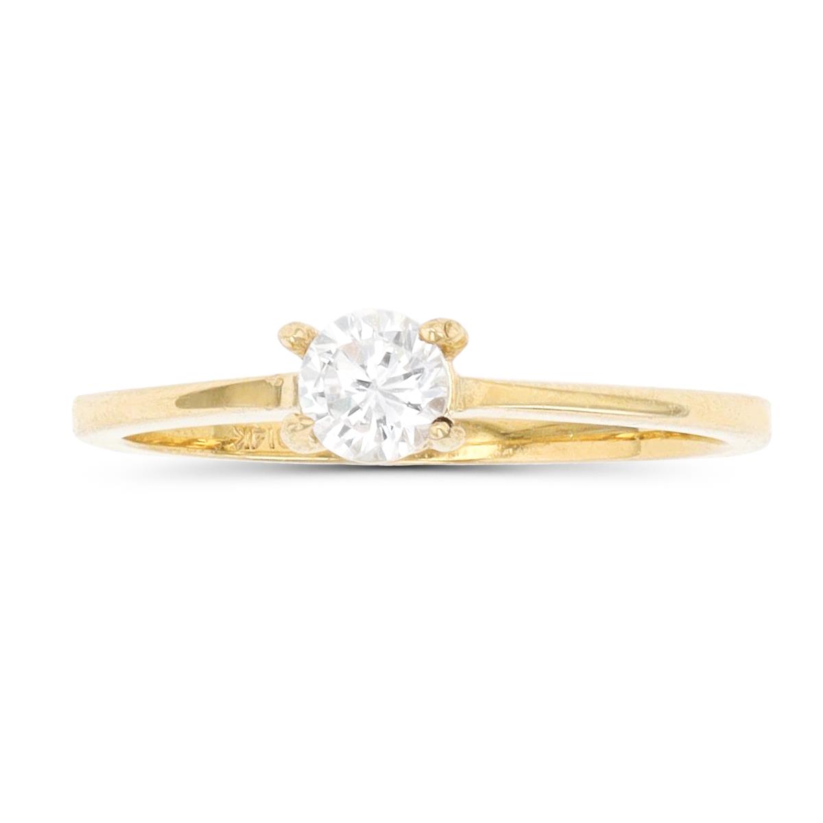 14K Yellow Gold 5mm Round Cut Engagement Ring