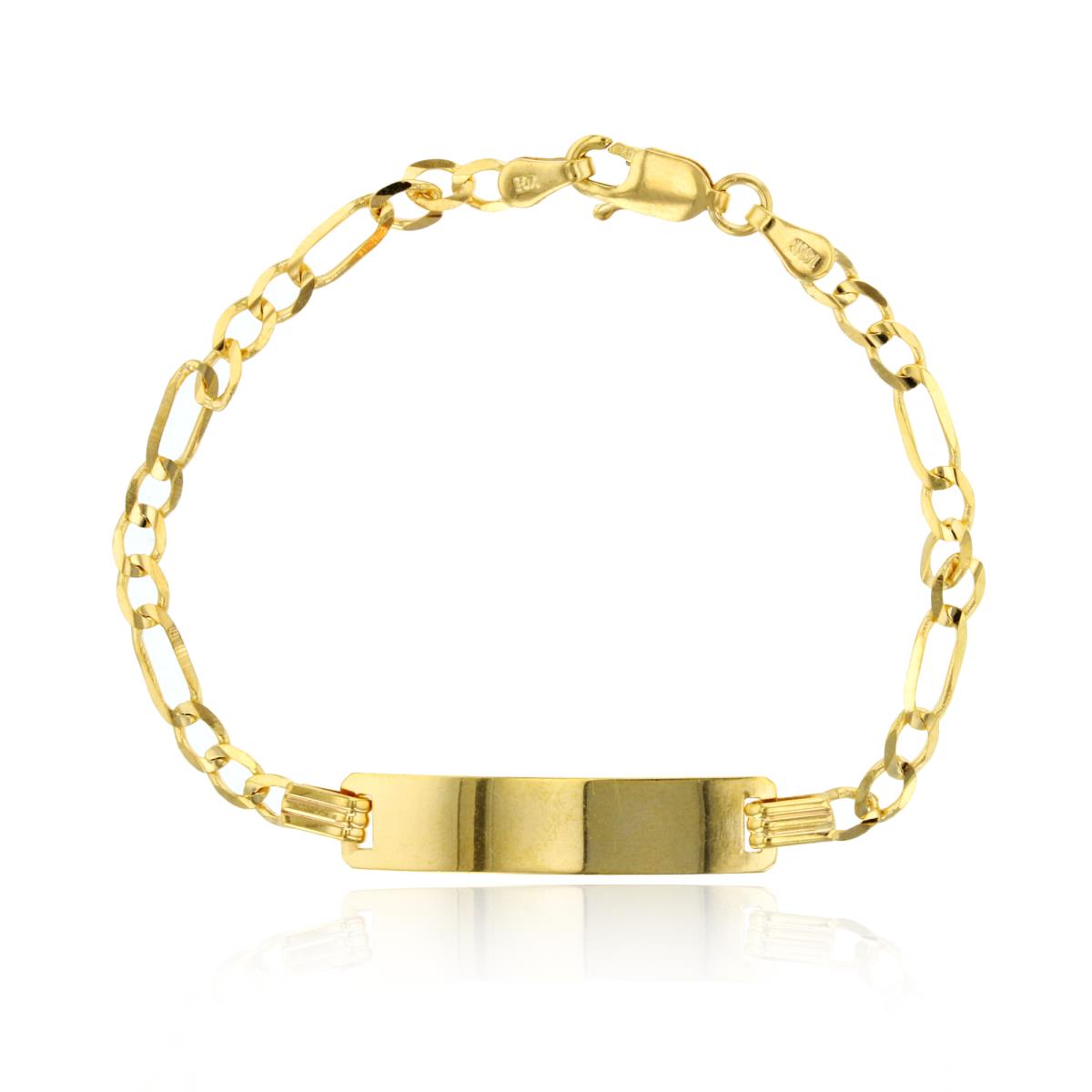 14K Yellow Gold Figaro 080 6" ID Bracelet