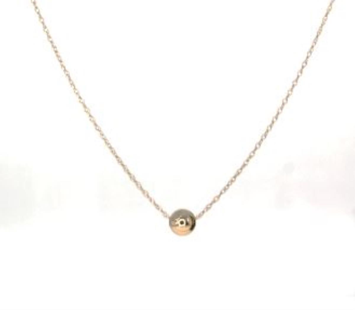 10K Yellow Gold 4.00mm Polished Bead Ball 18" Necklace
