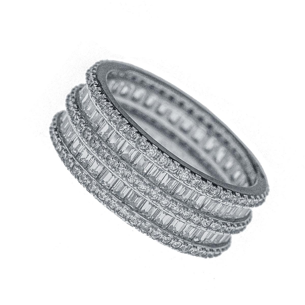 Sterling Silver Rhodium Eternity Ring