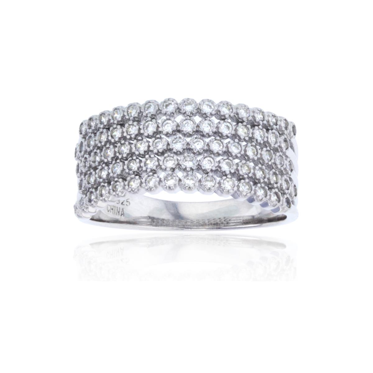 Sterling Silver Rhodium Eternity 9mm Band Ring