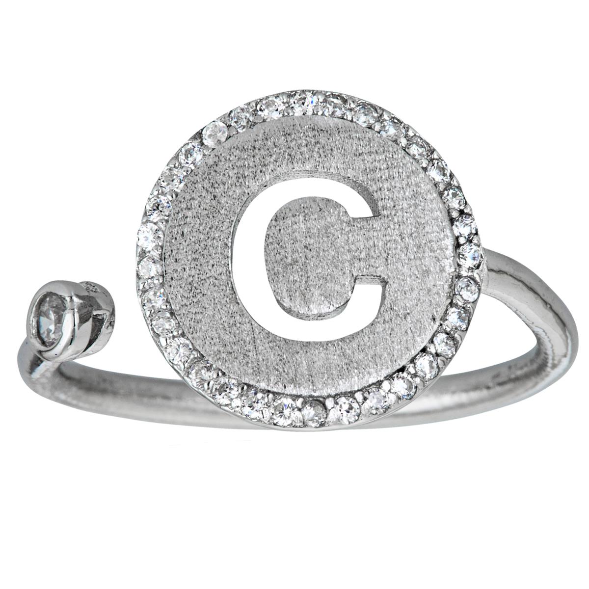 Sterling Silver Initial C Ring
