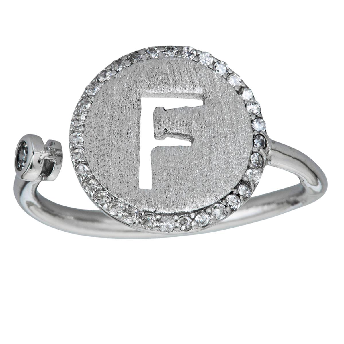Sterling Silver Initial F Ring