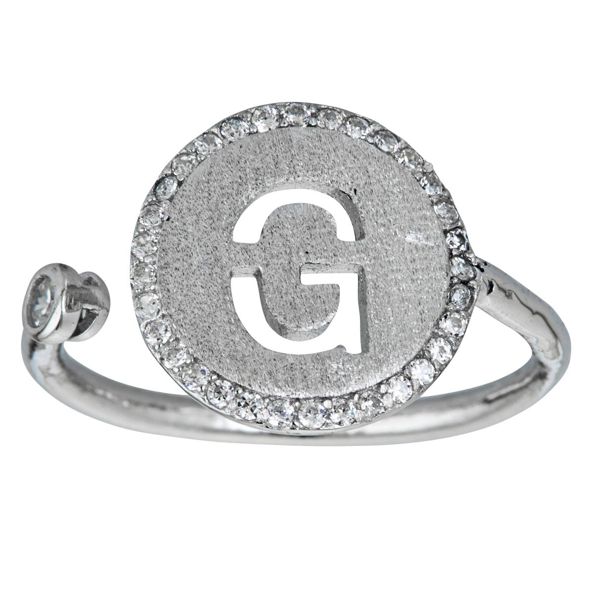 Sterling Silver Initial G Ring