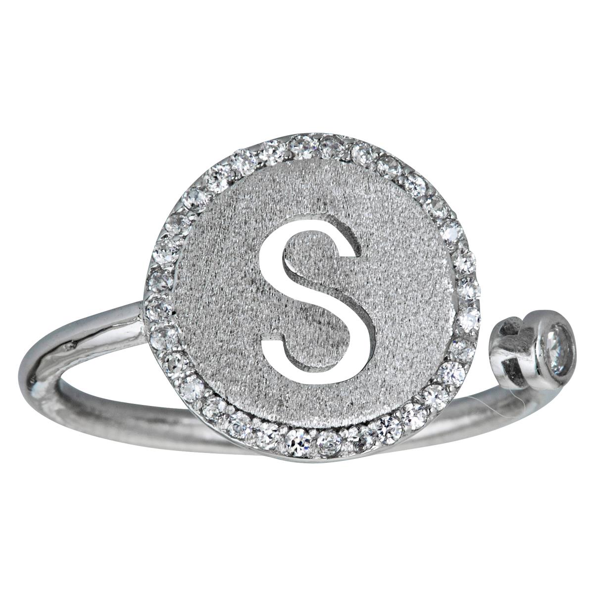 Sterling Silver Initial S Ring