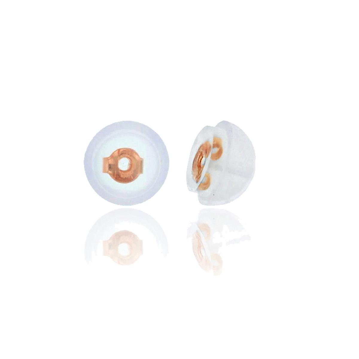 14K Rose Gold Silicone Bubble Single Earring Back