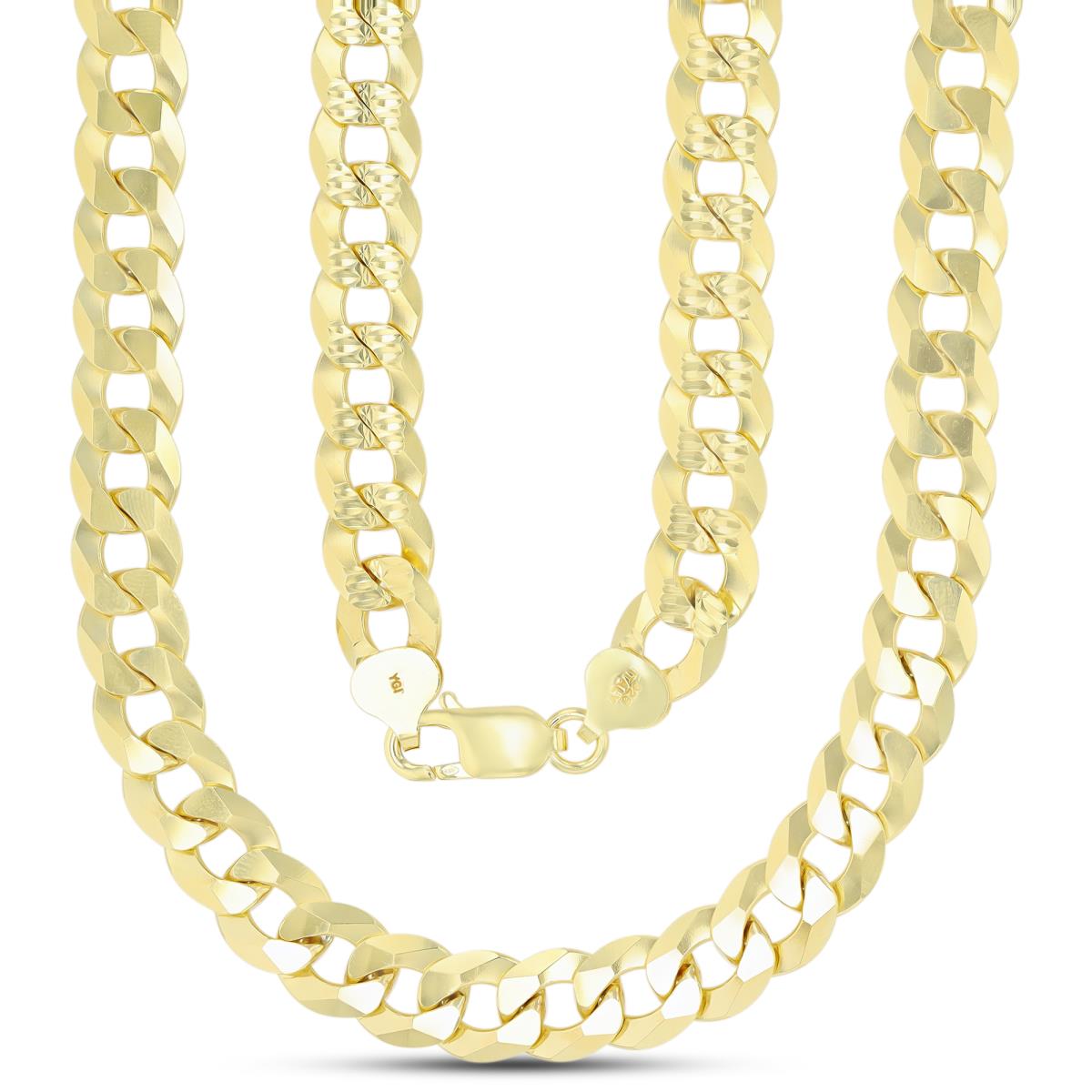 Sterling Silver Yellow 1 Micron DC 280 Curb Pave 26" Chain