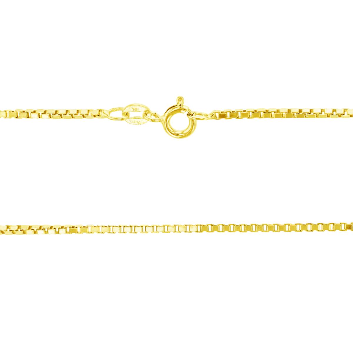 Sterling Silver Yellow 1-Micron 1.45mm 16" Box 028 Chain