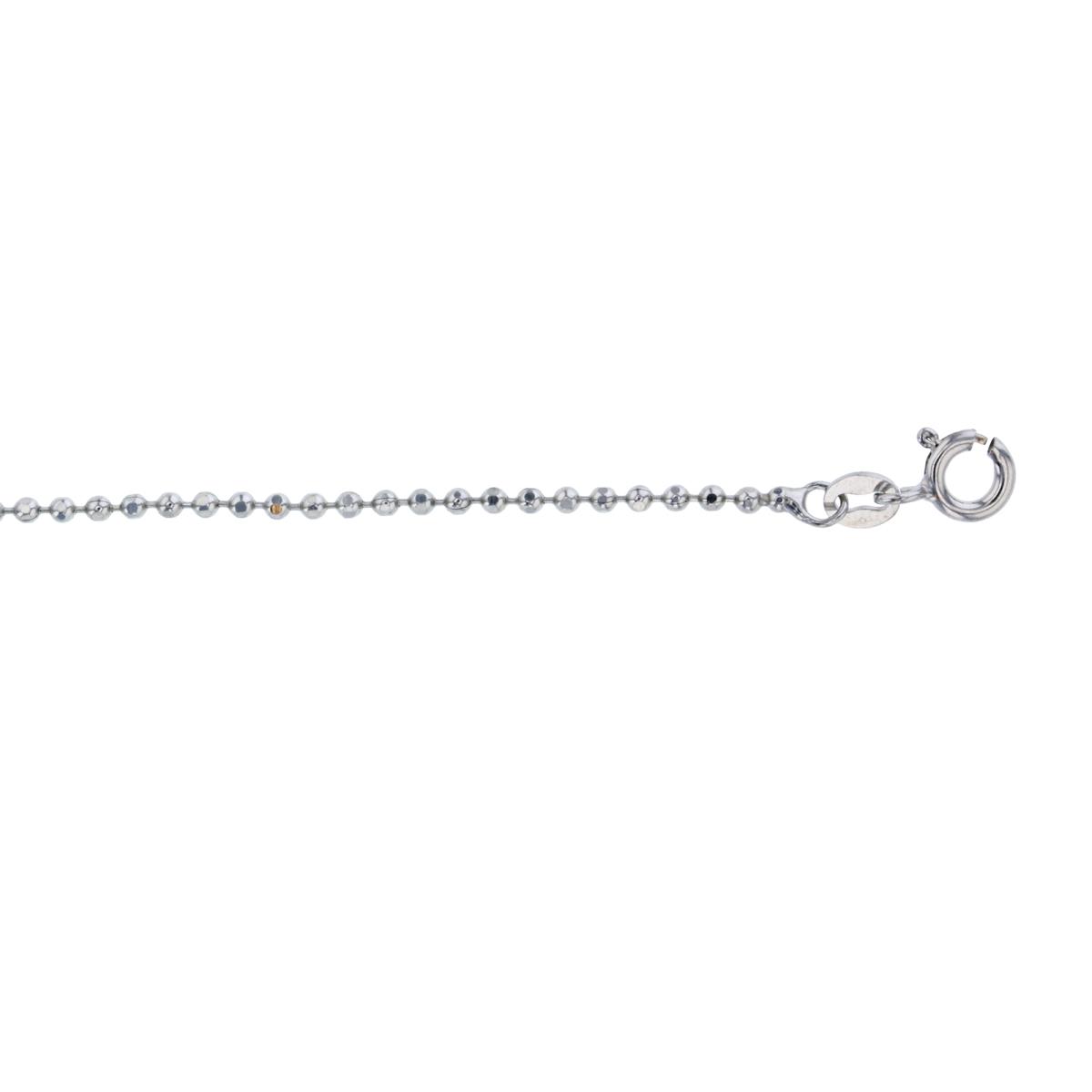 Sterling Silver Anti-tarnish 1.80mm 20" Diamond Cut Bead Chain
