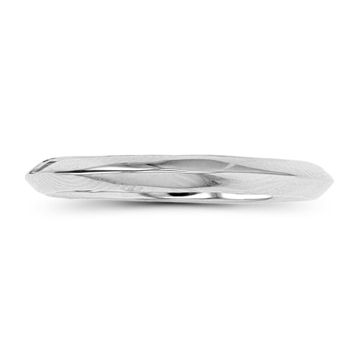 Sterling Silver Rhodium 2.3mm Wedding Band  Ring