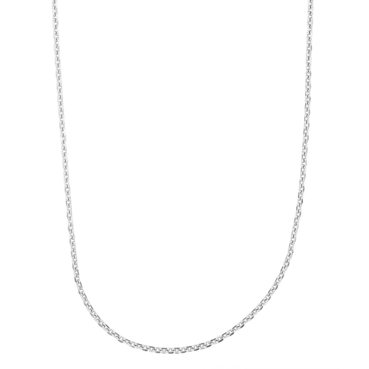 Sterling Silver Rhodium 1.65mm 16" Cable Chain
