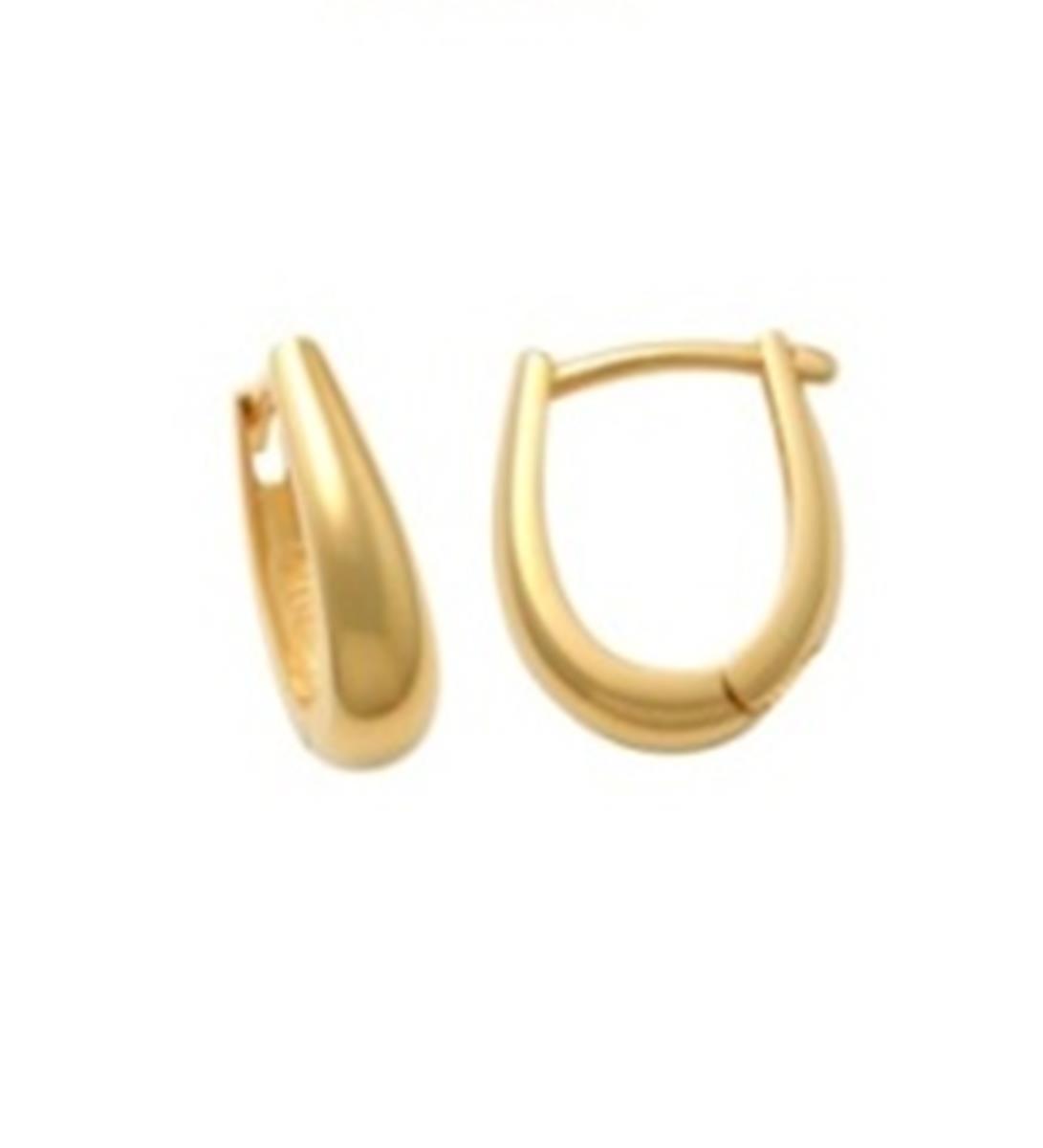 14K Yellow Gold Graduated Polished Huggie Earring