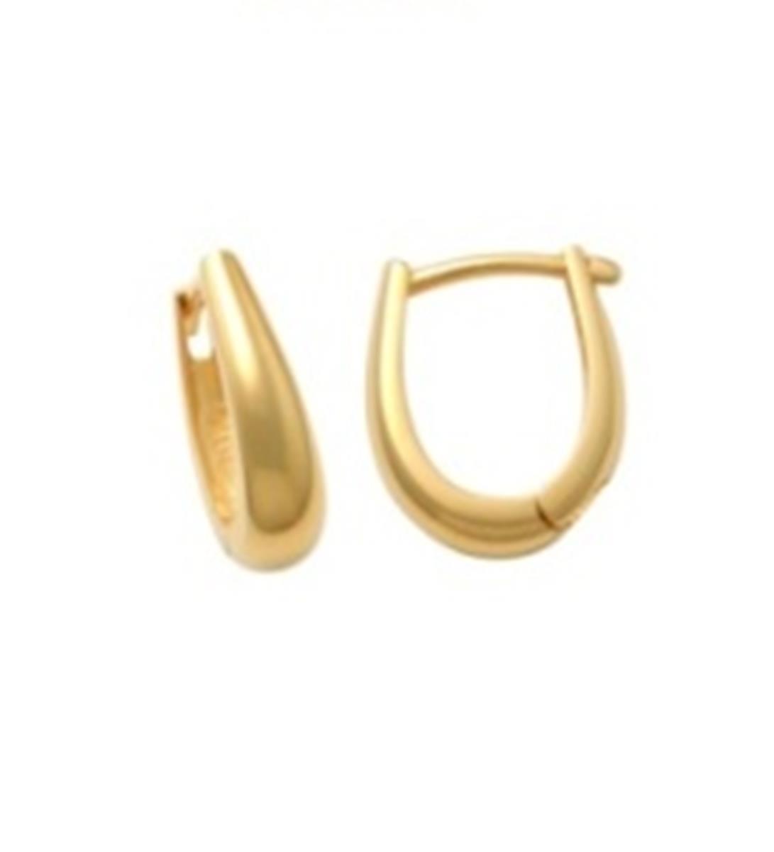 10K Yellow Gold Graduated Polished Huggie Earring