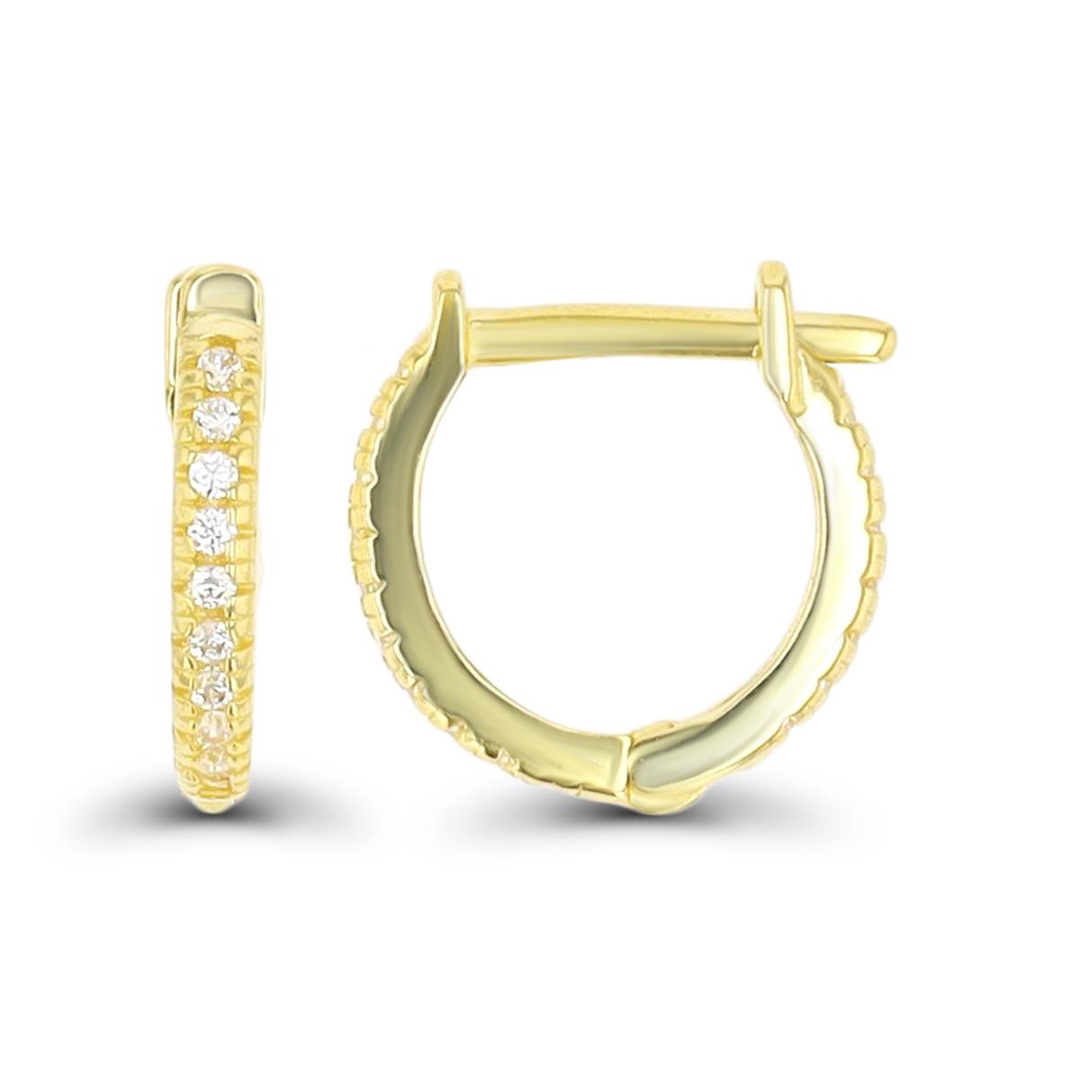 14K Yellow Gold 10x1.65mm Baby Latchback Huggie Earring