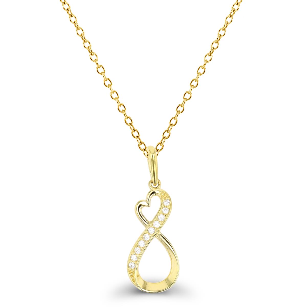 14K Yellow Gold Infinity Heart 18" Necklace