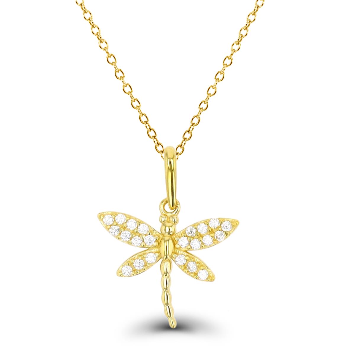 10K Yellow Gold Dragonfly 18" Necklace