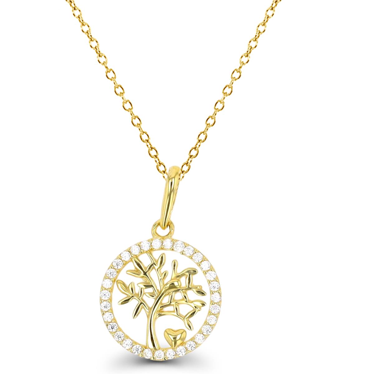 14K Yellow Gold Tree Of Life 18" Necklace