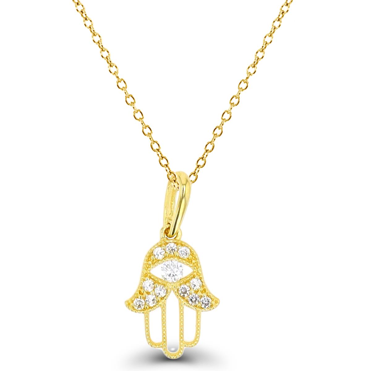 10K Yellow Gold Hamsa 18" Necklace