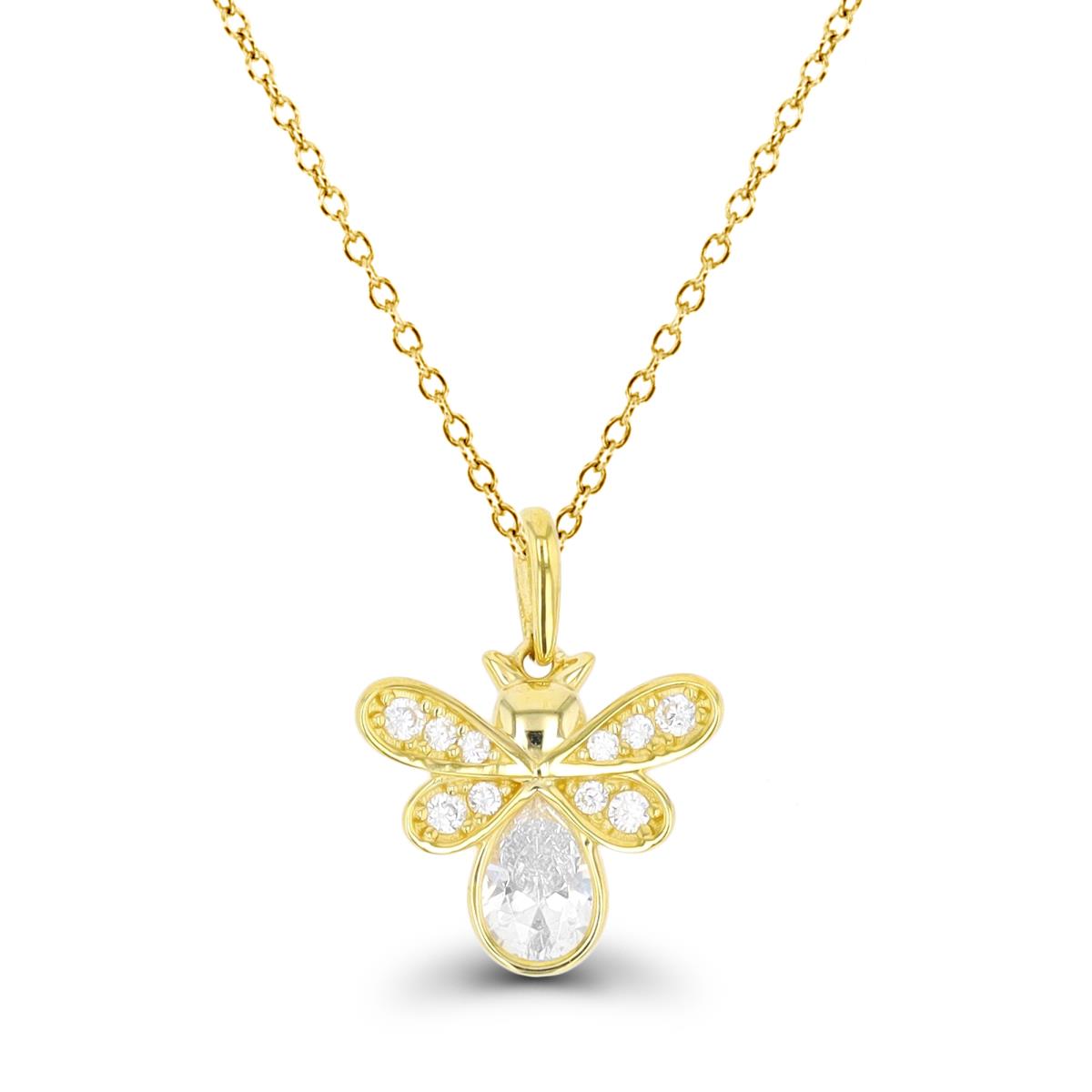 14K Yellow Gold Bee 18" Necklace