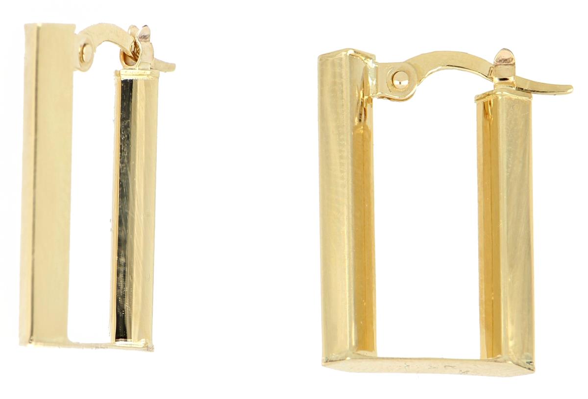 10K Yellow Gold Polished Thick Square Hoop Earring