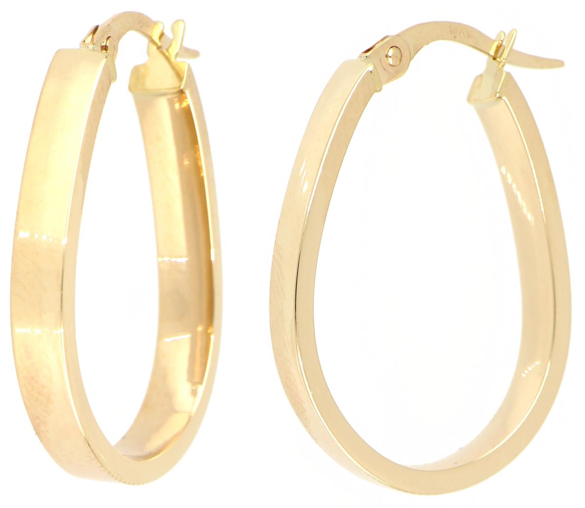 10K Yellow Gold Polished Snap Bar Hoop Earring