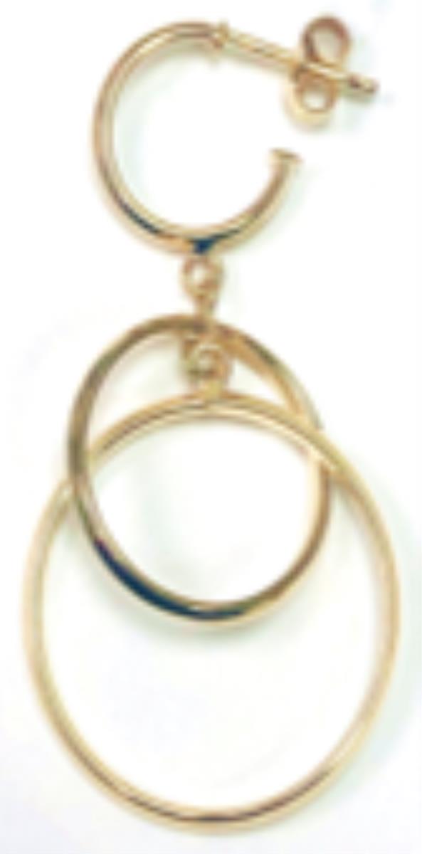 10K Yellow Gold Polished Hoops Dangling Earring