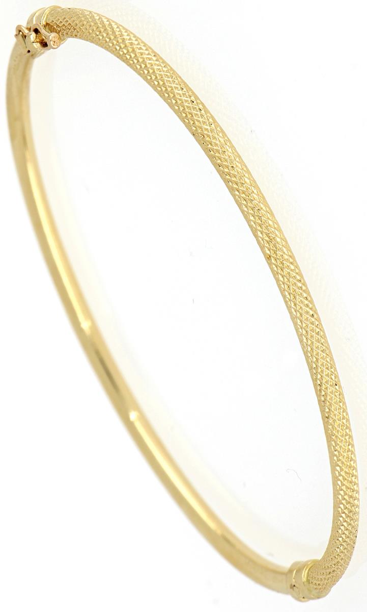 14K Yellow Gold Textured Bangle  Bracelet