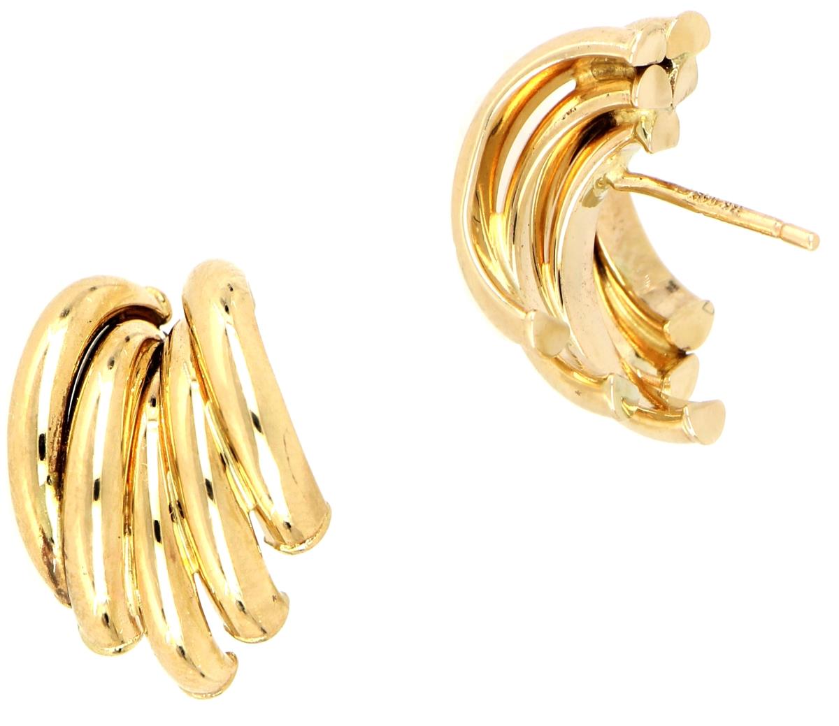 10K Yellow Gold Polished  Stud Earring