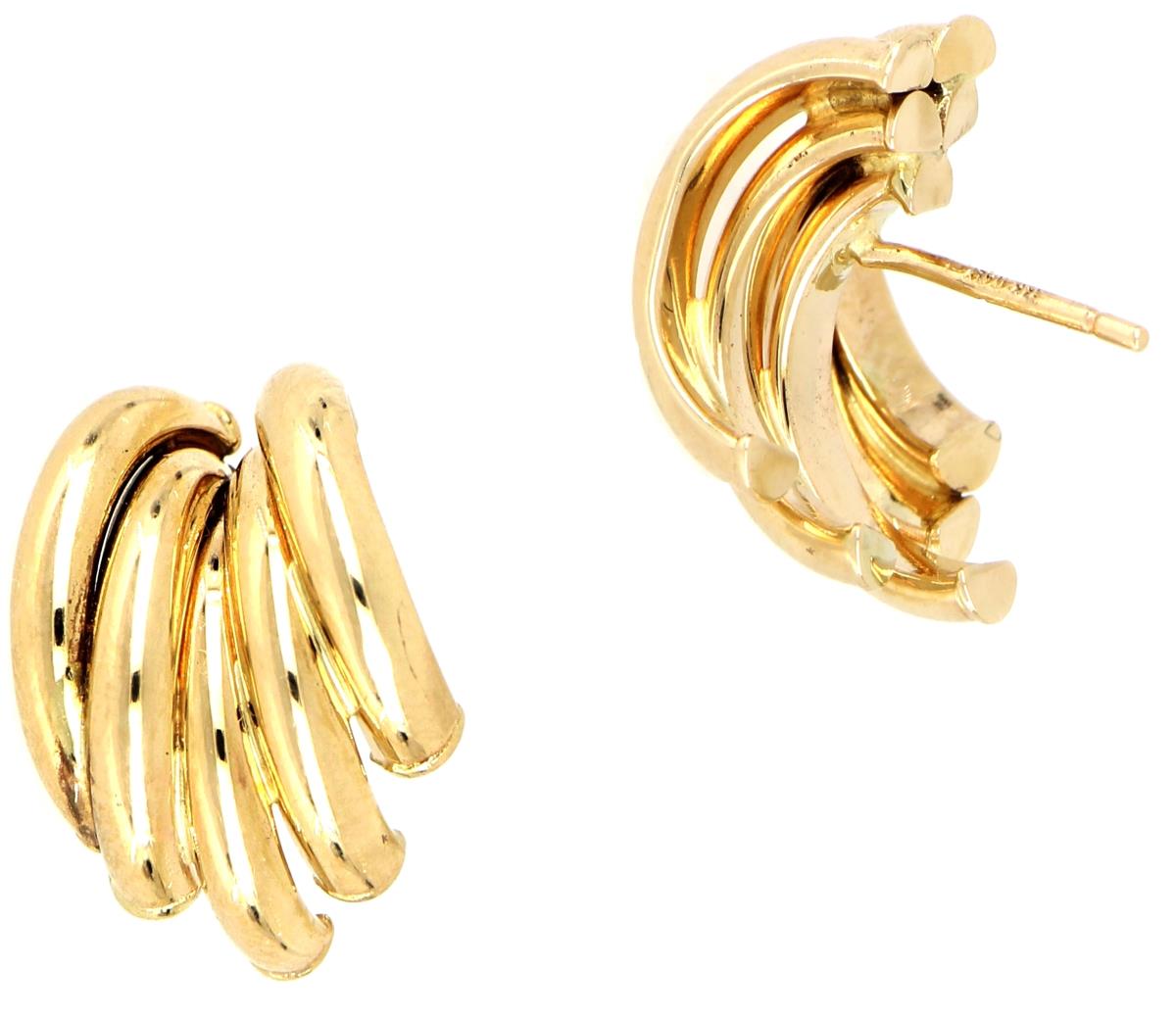 14K Yellow Gold Polished  Stud Earring