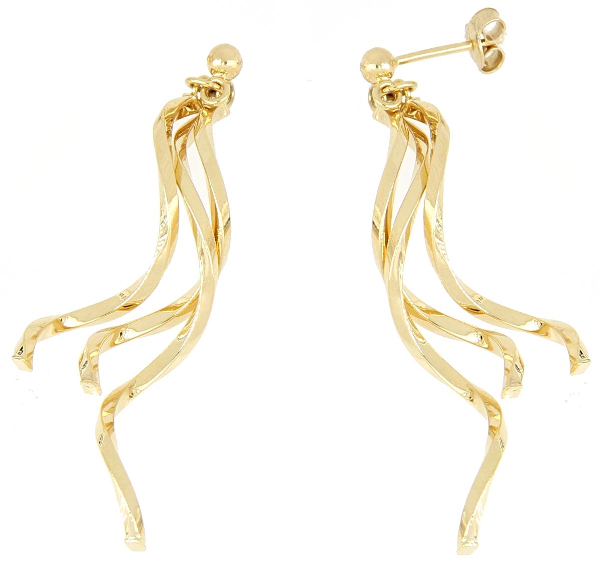 10K Yellow Gold Polished  Dangling Earring