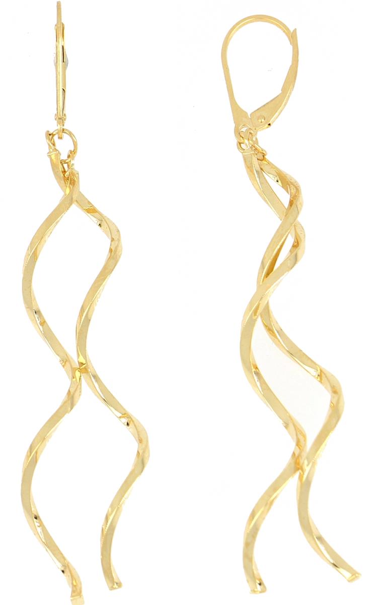 10K Yellow Gold Lever Back Polished Dangling Earring