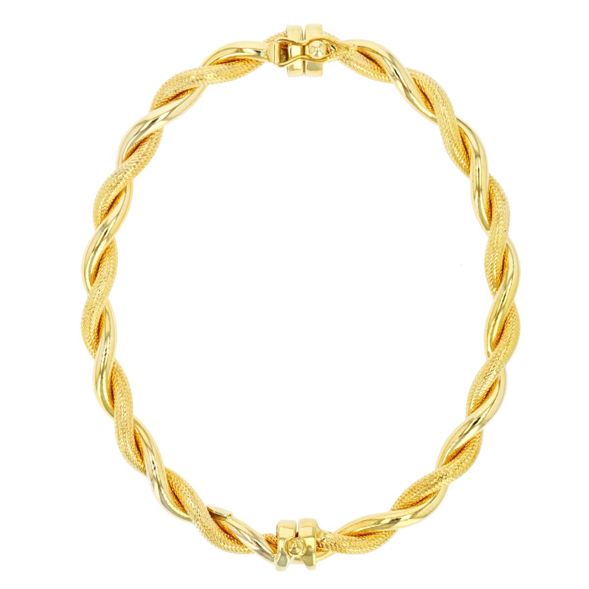 10K Yellow Gold Bangle Rope Bracelet