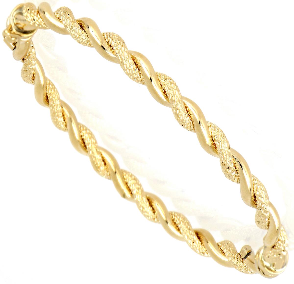 14K Yellow Gold Bangle Rope Bracelet