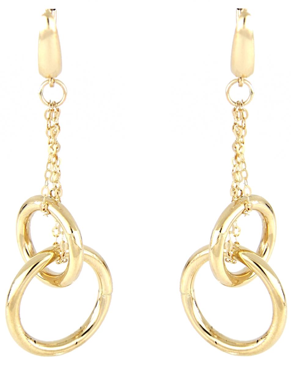 10K Yellow Gold Chain Dangling Earring