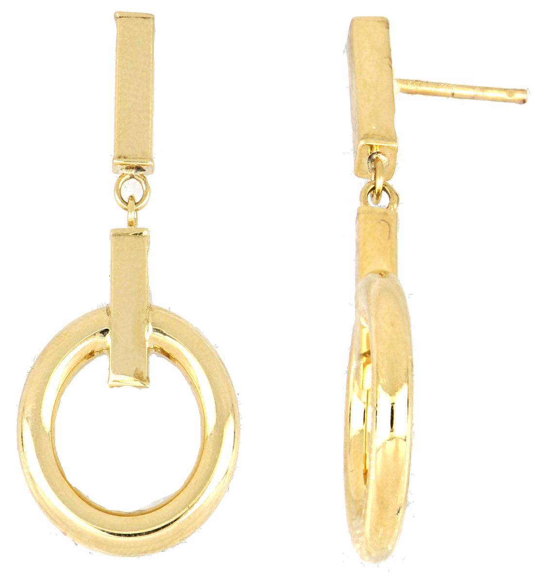 10K Yellow Gold  Dangling Polished Earring