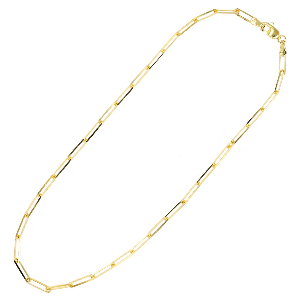14K Yellow Gold 2.80mm 070 DC Paper Clip 16" Chain