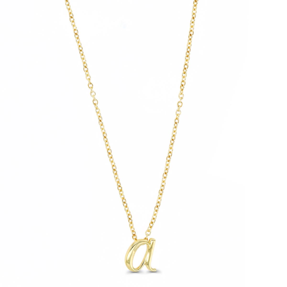 14K Yellow Gold "a" Initial Cable 17" 7x6mm Necklace