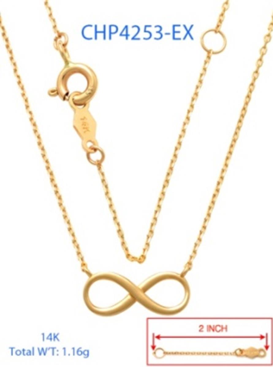 10K Yellow Gold Infinity 16"+2" Necklace