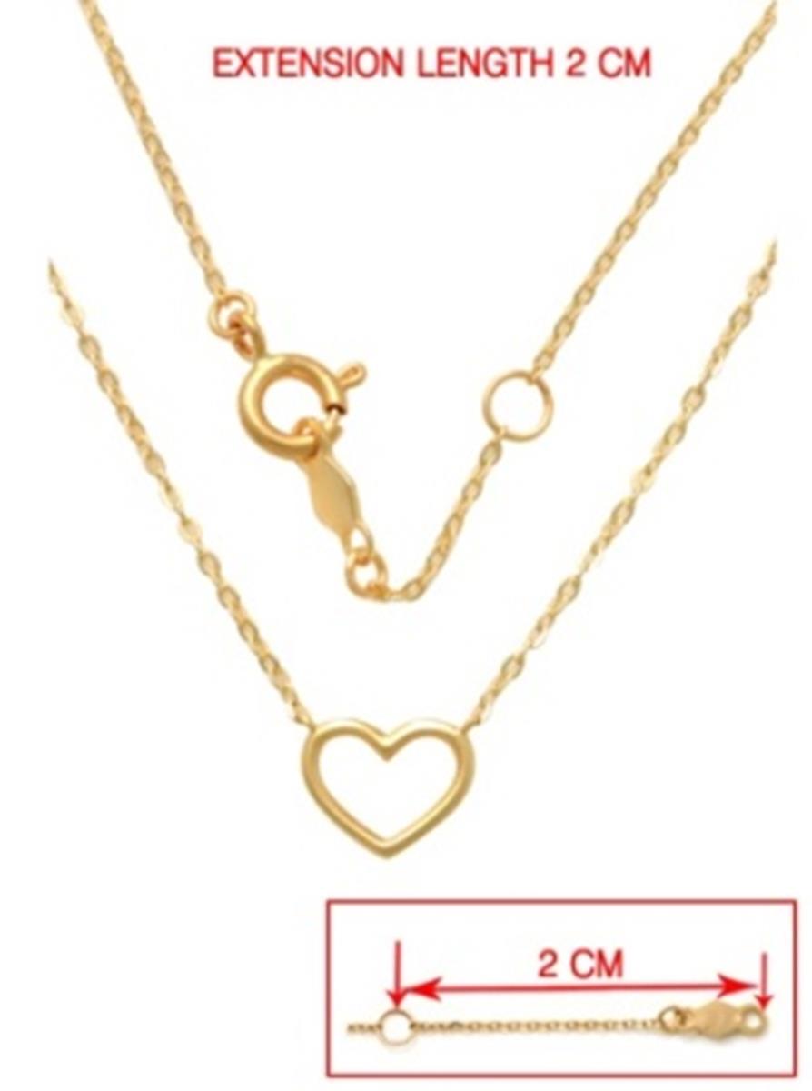 10K Yellow Gold Heart 16"+2" Necklace