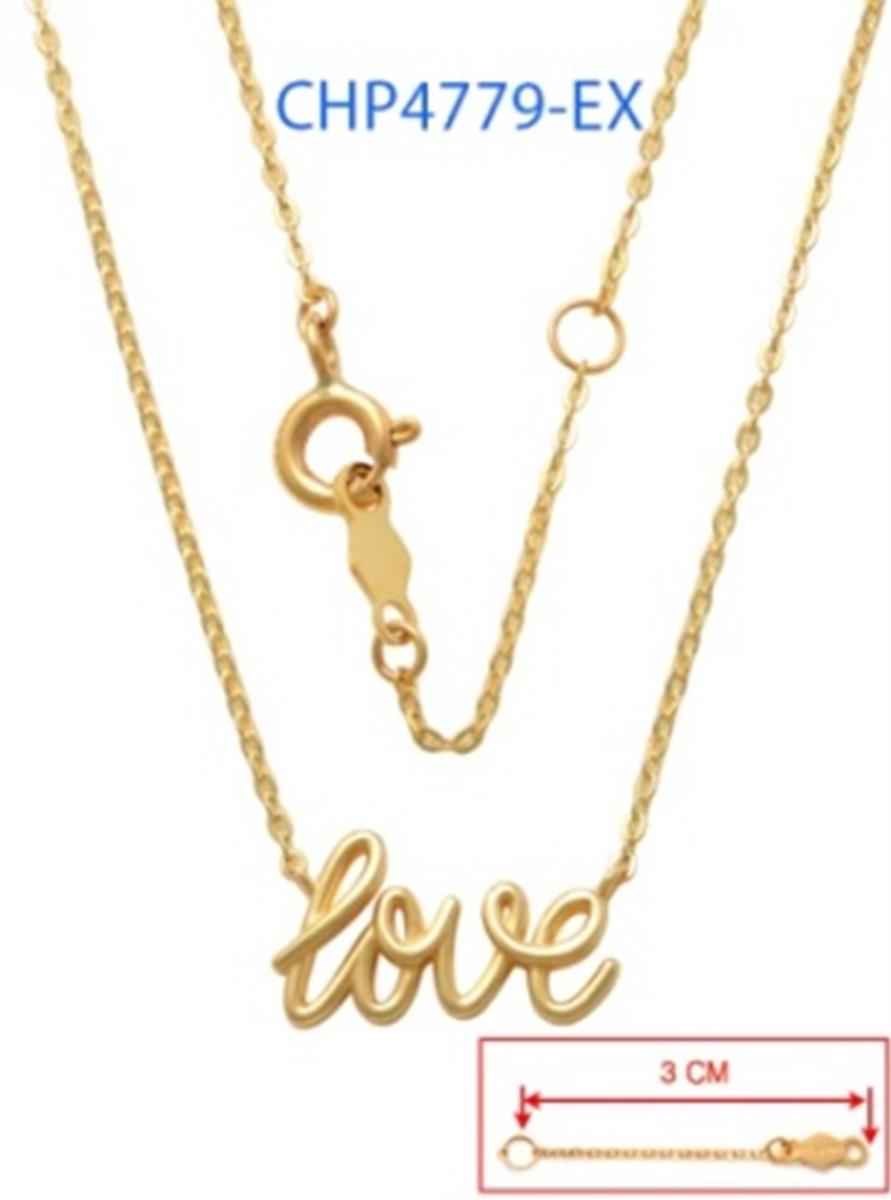 10K Yellow Gold "LOVE" 16"+2" Necklace