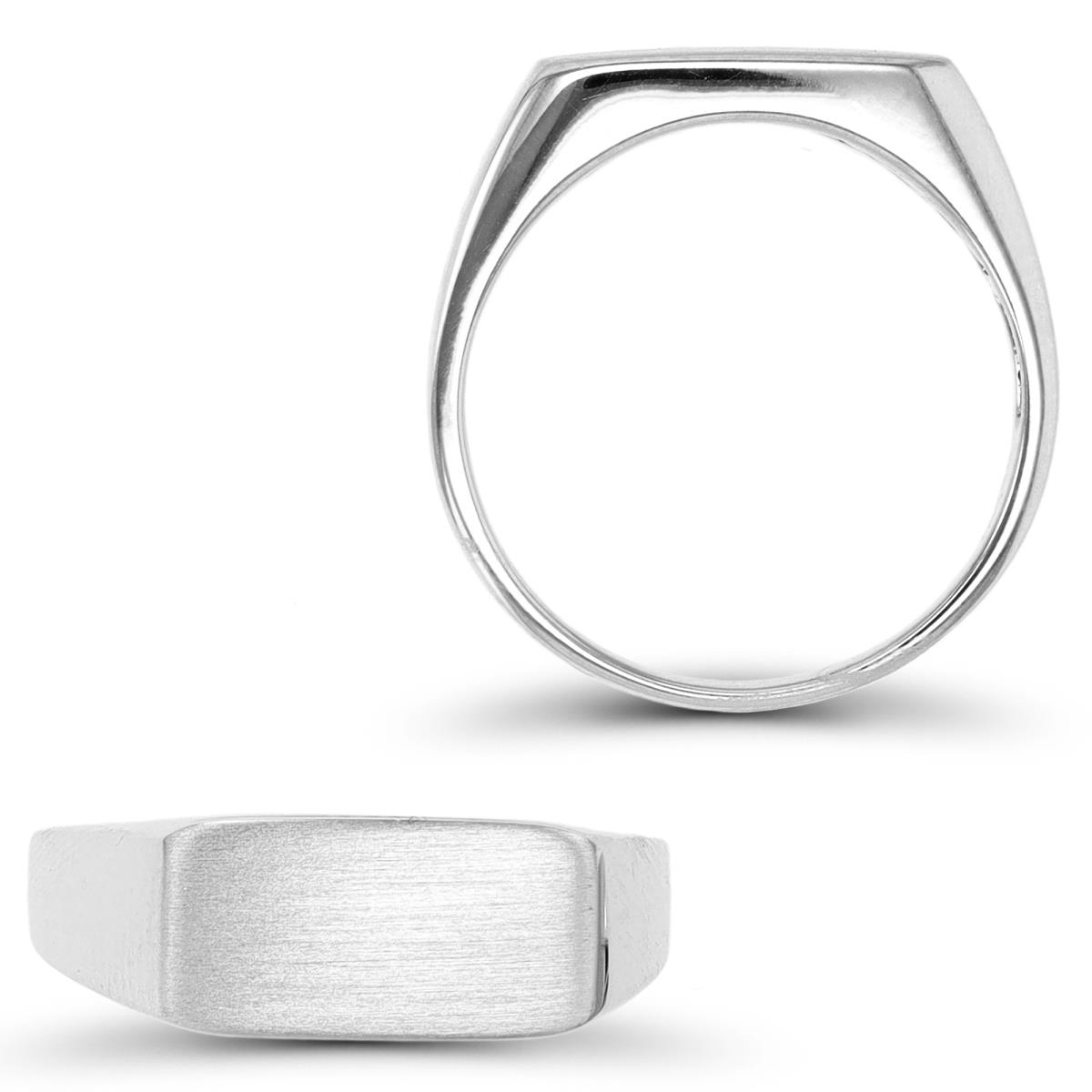 Sterling Silver Rhodium 7.5mm Polished Signet Ring