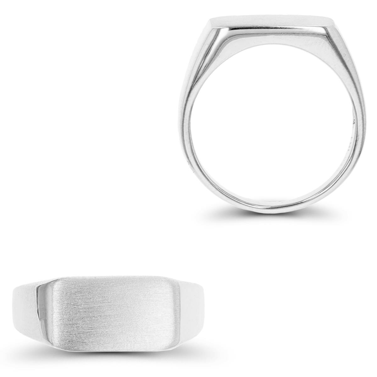 Sterling Silver Rhodium 8.8mm Polished Signet Ring
