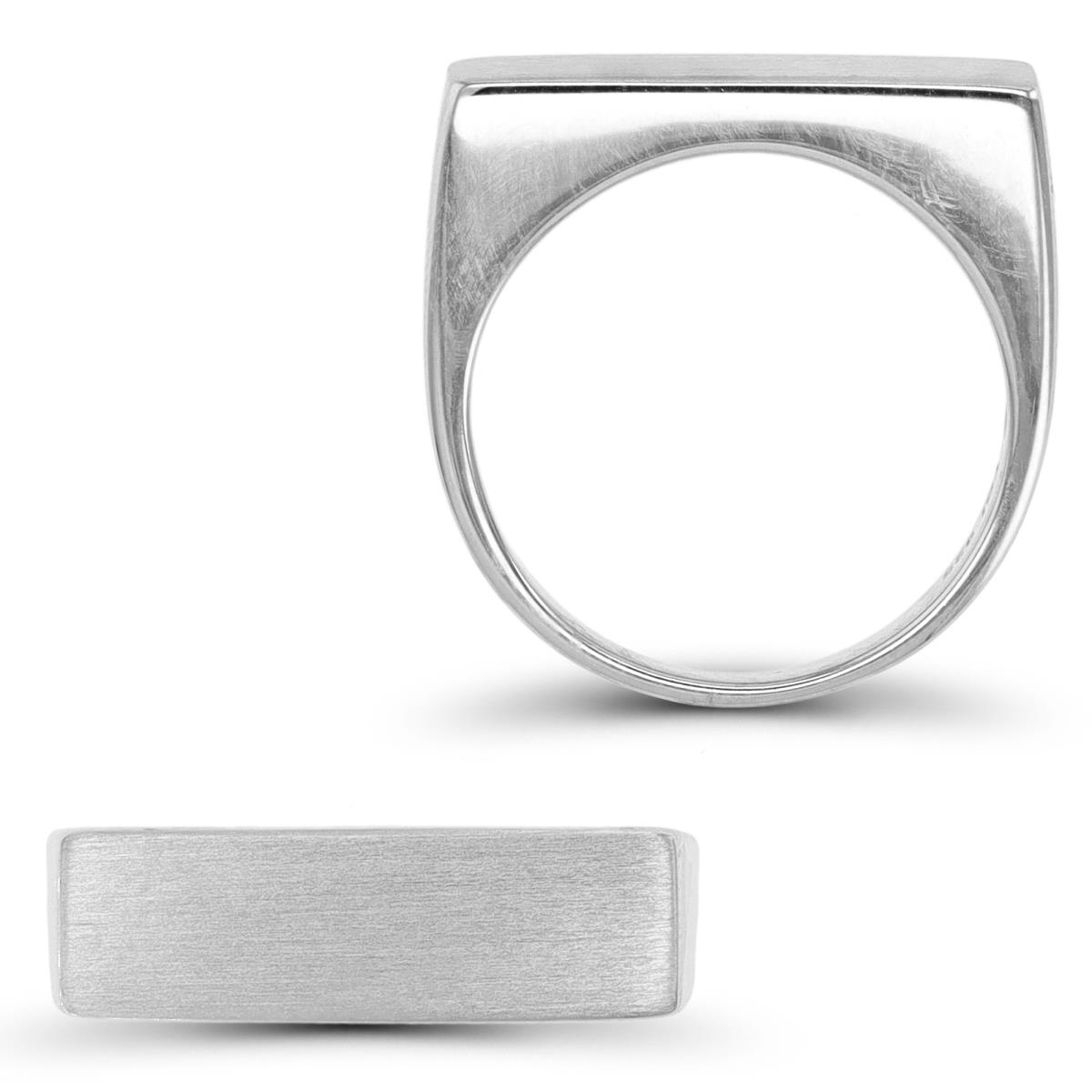 Sterling Silver Rhodium 6.5  Polished Signet Ring