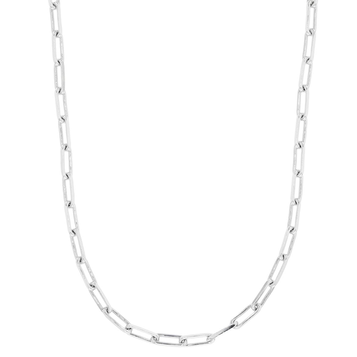Sterling Silver Rhodium 3MM Paperclip 18" Basic Chain