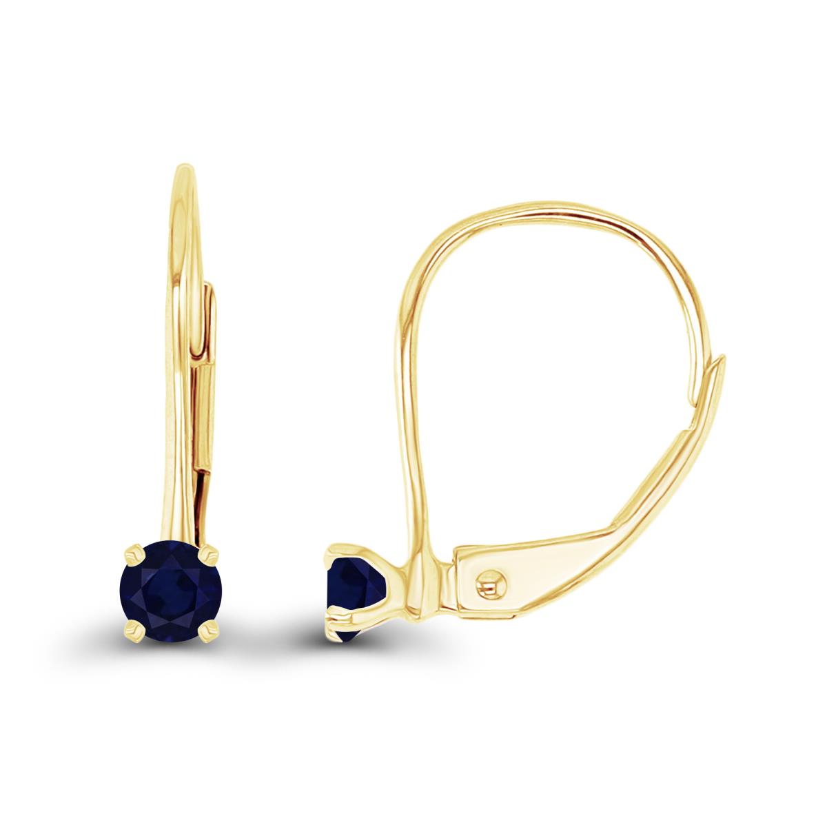 Sterling Silver Yellow 3mm Blue Sapphire LeverBack Earring