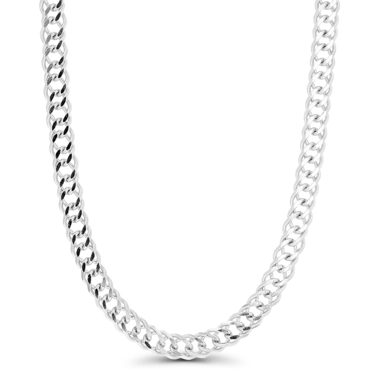 Sterling Silver Rhodium 35mm Double Link Cuban 18"  Chain