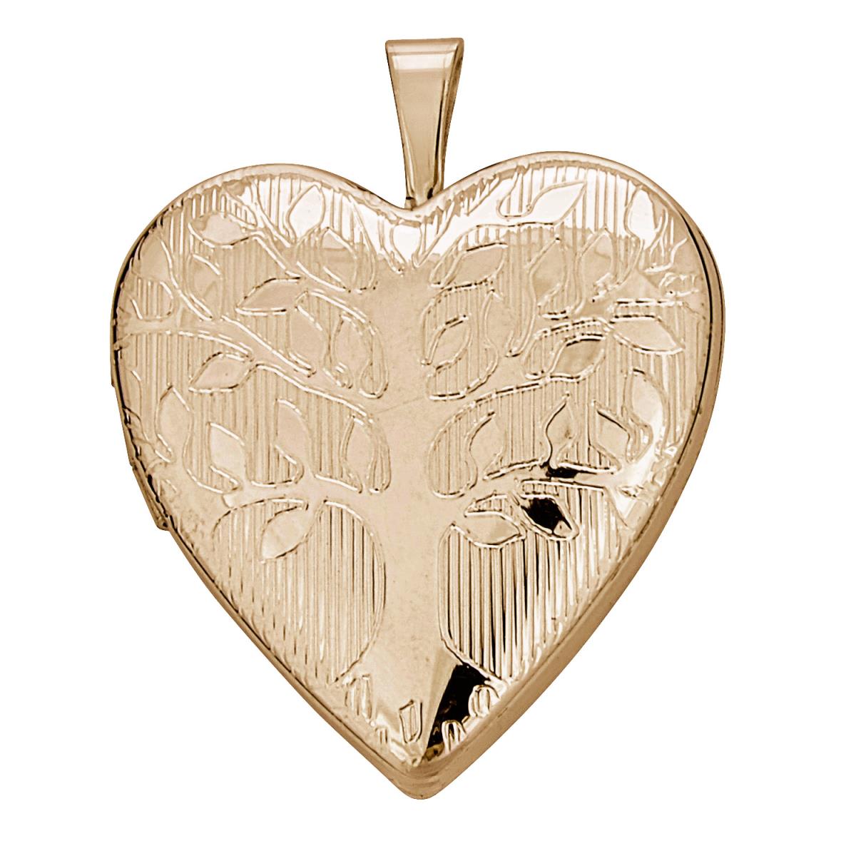 Sterling Silver Yellow Tree of Life 20mm Heart Locket Pendant