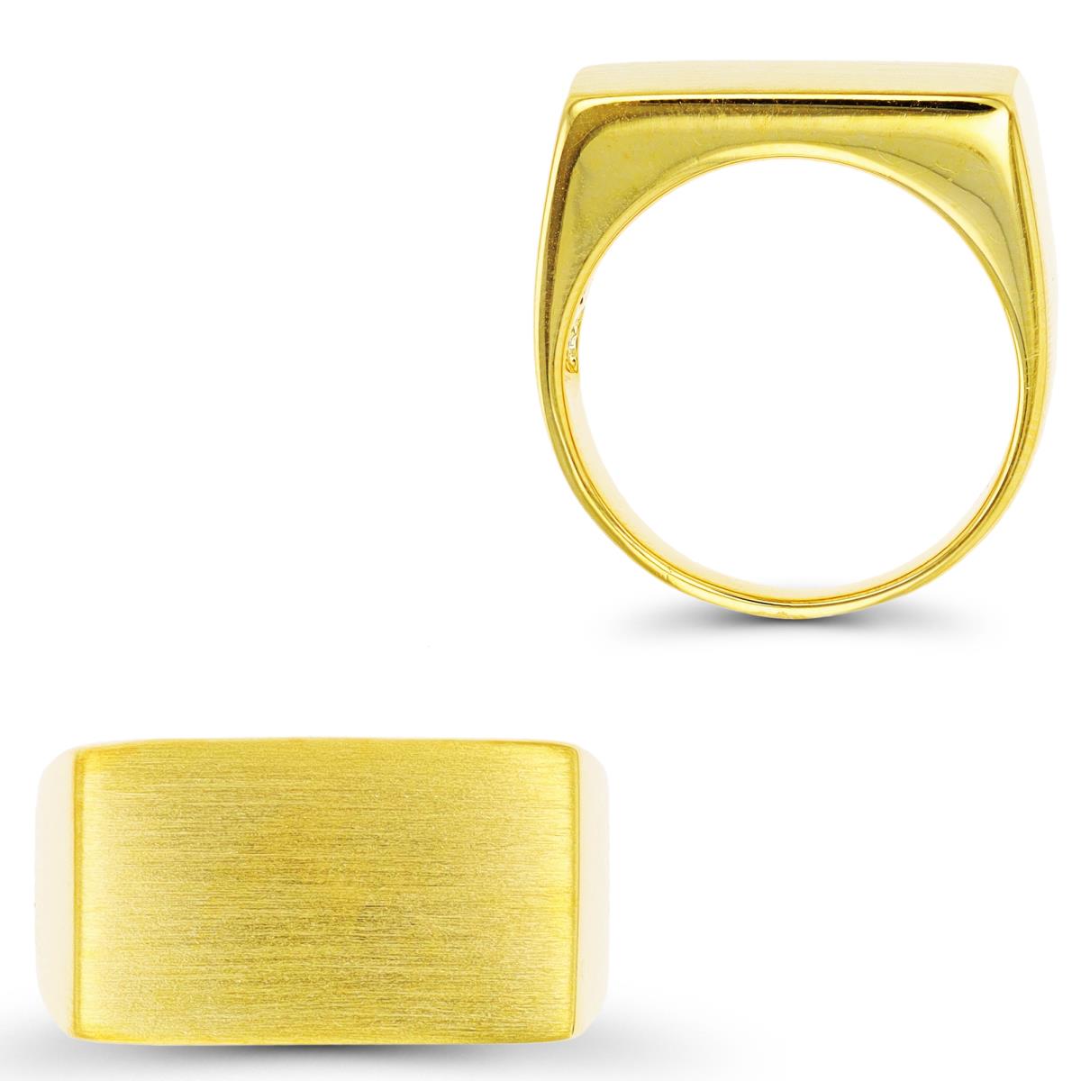 10K Yellow Gold 11.5mm Satin Signet Ring