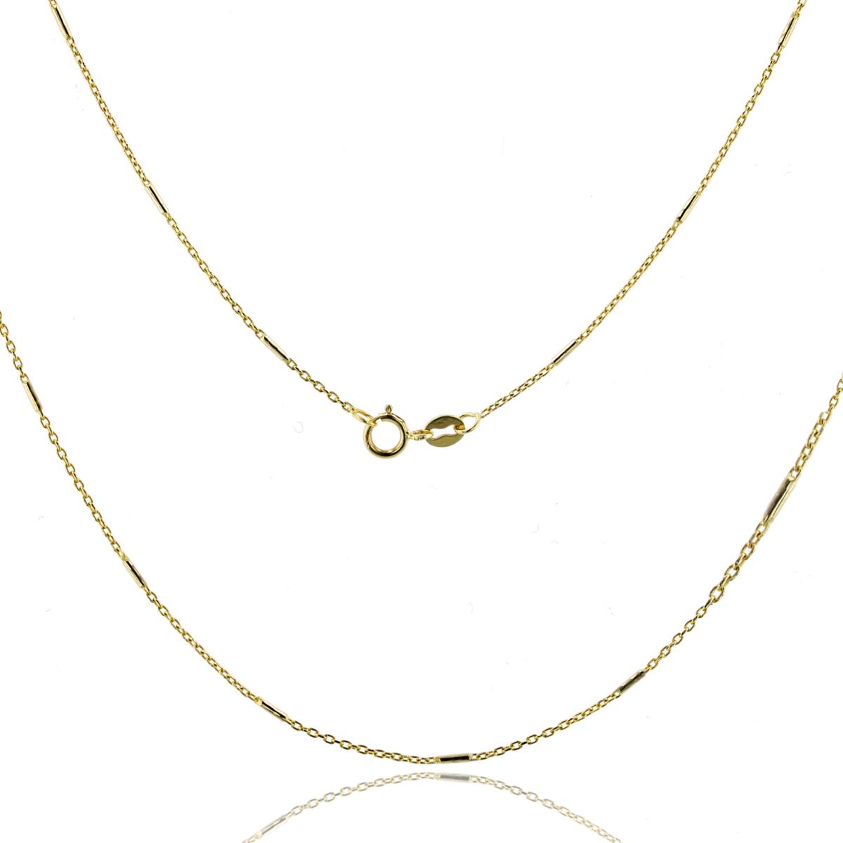 14K Yellow Gold 1.00mm 18" 030 Bar Cable Chain 